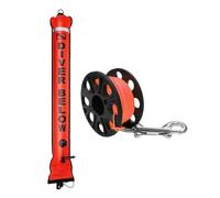 Yunmeryker 3 Pièces Bouée de Signalisation de Surface Saucisse de Sécurité Parachute de Palier Tube Gonflable et Moulinet Compact et Portable pour, 1.8 Mx15 Cm