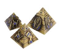 Yunmeryker 3 Pièces Statue Pyramide Urne Souvenir Objet Architecture Alliage Fer Convient pour Étagère Salon Cadeau Bureau Décoration Maison, Bronze