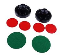 Yunmeryker 6 Pièces Air Hockey Pusher Mallets Palets Manettes Accessoires avec Base en Feutre pour Enfants et Adultes sur Table D'Intérieur Remplacement et L, Bleu foncé, M