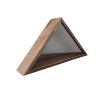 Yunmeryker Boîte à Drapeau Vitrine Souvenir En Bois Support Drapeau Triangle Boîte de Rangement Drapeau Antipoussière pour Décoration Intérieure Collection, Brun