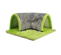Yunmeryker Cachette pour Cobayes, Tunnel pour Petits Animaux, Tapis Amovible et Portable pour Dormir et Faire du Nid dans Un Lit et Un Tunnel pour Chats et, Gris