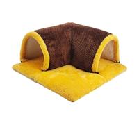 Yunmeryker Cachette pour Cobayes, Tunnel pour Petits Animaux, Tapis Amovible et Portable pour Dormir et Faire du Nid dans Un Lit et Un Tunnel pour Chats et, Couleur café
