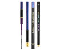 Yunmeryker Canne à pêche en Fibre Carbone, Canne à pêche pour carnassiers 11 Sections 97 cm, Noire à Accents irisés pour étang, 4,8 mètres