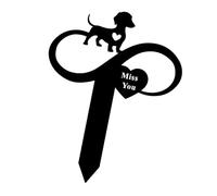 Yunmeryker Dog Grave Marker Stake Souvenir D'Animal Perdu Tête de Tombe Chien Robuste Plaque à Piquer Panneau En Métal Ornemental Adapté pour Cour Pelou, Tu Me Manques