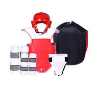 Yunmeryker Ensemble de pour Arts Martiaux, Comprenant Un Casque de Boxe, Un Plastron, des Protège-Tibias de Taekwondo et Un équipement de Muay Thaï E, s