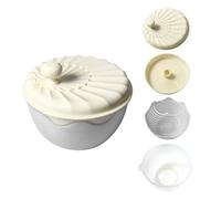 Yunmeryker Essoreuse à Salade Manuelle, Passoire et Bassine de Lavage Intégrée, 24,3 × 22,3 × 20 cm, Teinte Crème, bag
