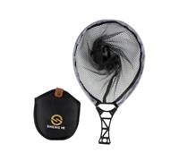 Yunmeryker Filet de Pêche Filet à Poignée Pliable Filet de Débarquement Compact Filet en Nylon Enduit Outil de Capture de Poissons avec Sac de Transport Pratique, S