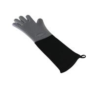 Yunmeryker Gants de Cuisine Extra Longs, Isolants Thermiques, Doublure Matelassée, Poignées en Silicone pour La Cuisine, Le Barbecue et Les Grillades Professionn, Gris