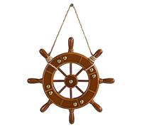 Yunmeryker Gouvernail de Bateau Murale Roue Navire Décoration Méditerranéenne Rame en Bois Ornement Original Adapté à La Décoration de Bureau Salon Ma, 23cm