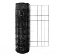 Yunmeryker Grillage Clôture Treillis Métallique Soudé Noir, Panneau Rigide en Acier Revêtu pour Animaux, 2 × 3 cm, 15 m, 1,2 m x 15 m
