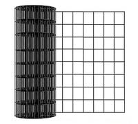 Yunmeryker Grillage Clôture Treillis Métallique Soudé Noir, Panneau Rigide en Acier Revêtu pour Animaux, 2 × 3 cm, 15 m, 0,6 m x 15 m