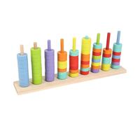 Yunmeryker Jeu D'empilage de Perles en Bois Colorées, Blocs de Tri éducatifs pour Enfants, Sensorielle et Initiation Au Calcul, Idéal pour L', 7 Couleurs