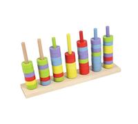 Yunmeryker Jeu D'empilage de Perles en Bois Colorées, Blocs de Tri éducatifs pour Enfants, Sensorielle et Initiation Au Calcul, Idéal pour L', 5 Couleurs