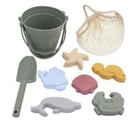 Yunmeryker Jouets de Plage Seau Sable Silicone Figurines Animales Sac Filet Transport Résistant Nettoyage Simple pour Enfants Activités Plage Jardin Hiver Été Lo, Vert