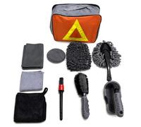 Yunmeryker Kit Nettoyage Voiture, Shampoing et Nettoyant Jantes, Brosse et Pinceau pour Détailing Intérieur/Extérieur, Teintes Sombre/Noir, Kit nettoyage automobile 10 pi