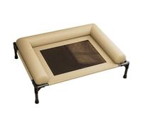 Yunmeryker Lit surélevé pour Chien avec Côtés Renforcés, Cadre Métallique Robuste, Tissu Imperméable et Respirante, Protection Optimale Contre L'humid, Yellow M