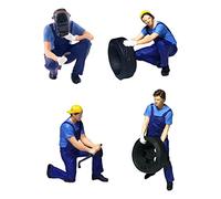 Yunmeryker Lot de 3 Figurines Miniatures de Réparateur, Peintes à La Main, en Résine, Idéales pour Dioramas et Tables de Sable, Bleu B