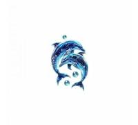 Yunmeryker Lot de 3 Stickers Muraux Dauphins Phosphorescents, Autocollants à Effet Nocturne Magique, En PVC Imperméable, Installation Facile, 2 pièces