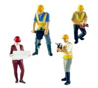 Yunmeryker Lot de 4 Figurines D'ouvriers Du Bâtiment à L'échelle 1/64, Modèle Tiny People, Décoration de Table En Sable