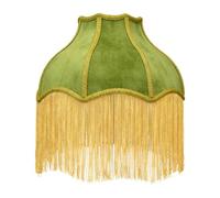 Yunmeryker Lustre Cloche Classique, Abat-Jour en Velours à Franges, Décor Festonné, Idéal pour Une Table, Une Salle D'attente Ou Un Bureau, Jaune Vert