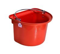 Yunmeryker Mangeoire Cheval Mangeoire Abreuvoir Seau Fourrage Étanche à Porter Polyvalent Matériau PP Métal Adapté à L'Élevage Soins d'animaux Utilisation en Fer, Rouge