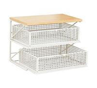 Yunmeryker Organisateur de Café, Support En avec Compartiment Inférieur et Tiroir Coulissant, Idéal pour La Maison, Le Bureau, Le Salon Ou La Sa, Blanc S