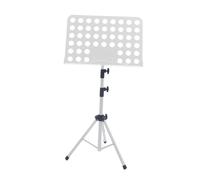 Yunmeryker Partition Support Livre Musique Métal Portable Hauteur Réglable Pliable Stable Léger Adapté Musiciens Instruments Pratique Orchestre, Blanc