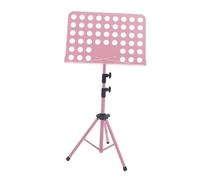 Yunmeryker Partition Support Livre Musique Métal Portable Hauteur Réglable Pliable Stable Léger Adapté Musiciens Instruments Pratique Orchestre, Rose