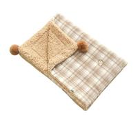 Yunmeryker Plaid Polaire 70x50cm pour Chien, Couverture Douce et Lavable, Protection canapé Toutes Saisons, Double Face Anti-décoloration, Bleu, Pomme à Carreaux Bleue