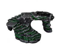 Yunmeryker Plateforme Roche en résine pour Reptiles, Accessoire de Terrarium doté d'une Rampe d'escalade, cachette pour Tortues et Amphibiens, Plateforme de Bronzage en rési