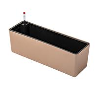 Yunmeryker Pot de Fleurs Rectangulaire à Arrosage Automatique, Jardinière de Fenêtre avec Indicateur d'eau, Décoration Moderne en Polypropylène pour Intérieu, Or Rose