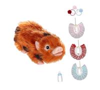 Yunmeryker Reborn Piggy Doll Coffret Poupée Cochon Réaliste Silicone Ensemble D'Accessoires Bandeaux Tabliers Fonction Éducative Aspect Mignon Adapté Pou, Orange