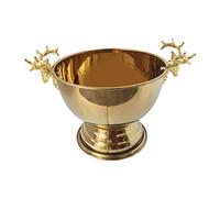 Yunmeryker Seau à Glace Réfrigérant Bol à Champagne en Acier Inoxydable avec Poignées Sculptées Vintage Décoratif Créatif Convient pour Bar, doré