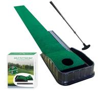 Yunmeryker Tapis Putting Golf Retour Balle Auto, Noir, Tapis d'entraînement de Golf + Putter Noir