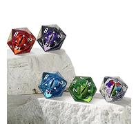 Yunmiao Dragon Eye Dice, 20 Faces Magic Eye Longan Dice, Polyhedral Resin Longan Dice, Color Shiny Eyeball Dice for Tabletop Games Interactive Games Donjons-et-Dragons Accessoires