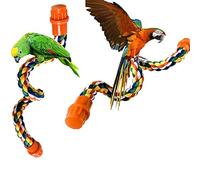 Yunmoxiao Perchoir coloré en coton sur pied pour perroquet, perruche, calopsitte, 40 cm