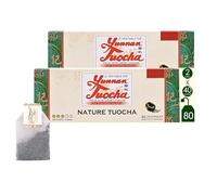 Yunnan Tuocha - Thé Tuocha 100% Naturel - Régule le Cholestérol & Drainant -Recharge 80 Sachets (2x40) - 160g - Origine Yunnan Garantie (L'élégance - Version 1978-2015)