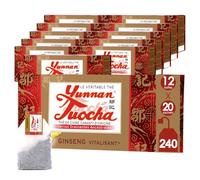 Yunnan Tuocha Zouji - Thé Tuocha au Ginseng - Vitalisant - 240 Sachets (12x20)- 480g - Origine Yunnan Garantie