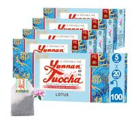 Yunnan Tuocha Zouji - Thé Tuocha au Lotus - Apaisant et relaxant - 100 Sachets (5x20)- 200g - Origine Yunnan Garantie