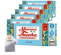 Yunnan Tuocha Zouji - Thé Tuocha au Lotus - Apaisant et relaxant - 150 Sachets (6x25)- 300g - Origine Yunnan Garantie
