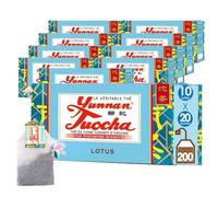 Yunnan Tuocha Zouji - Thé Tuocha au Lotus - Apaisant et relaxant - 200 Sachets (10x20)- 400g - Origine Yunnan Garantie