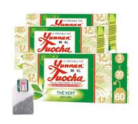 Yunnan Tuocha Zouji - Thé Vert Naturel Bio - Antioxydants - 60 Sachets (3x20)- 120g - Origine Yunnan Garantie