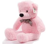YunNasi Nounours Géant Ours en Peluche pour Enfants Doux Ours Jouet Grand XL (100cm, Rose)