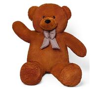 YunNasi Nounours Géant Ours en Peluche pour Enfants Doux Ours Jouet Grand XXL (120cm, Marron foncé)