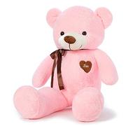 YunNasi Ours en Peluche Géant Nounours Grand Doudou Teddy Doux Ours XL 100CM Rose Cadeau pour Enfants et Amie