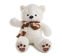 YunNasi Ours en Peluche Nounours Géant Cadeau d’Anniversaire ou Le Mariage ou Les Autres Fêtes (100cm, Blanc)