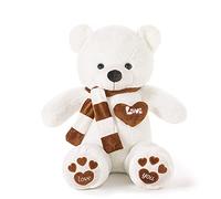 YunNasi Ours en Peluche Nounours Géant Cadeau d’Anniversaire ou Le Mariage ou Les Autres Fêtes (80cm, Blanc)