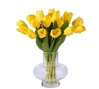 YunNasi Tulipes Artificielles 20pcs Fleurs Artificielles Deco Fausse Fleur Decoration Bouquet de Fleurs pour Mariag Cadeau pour Les Femmes Cadeau de Noël (Jaune, 20pcs)