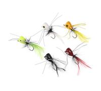 YUNNIAN 5pcs Popping Fly Baits Baits Artificial Popping Lure avec Hook Fly Fishing Fly Popping Leurres