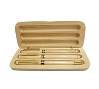 YUNNIAN Coffret cadeau en bois avec stylo à bille en bois, stylo plume rempli de piston en bois pour bureau professionnel